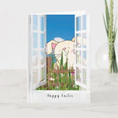 Paaskonijn in het raam kaart (Voorkant)
