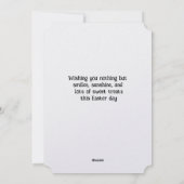 Paaskonijn in krans Broer en schoonzus Feestdagenkaart (Achterkant)