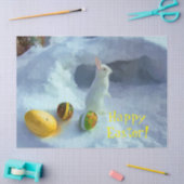 Paaskonijn in sneeuw met eieren tissuepapier (Craft)