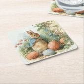 Paaskonijn Kartonnen Onderzetters (Schuin)