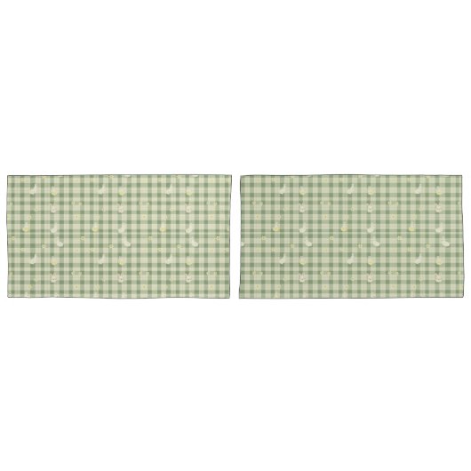 Paaskonijn Kip Groen geruite Patroon Kussensloop (Voorkant-Set)