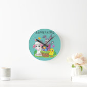 Paaskonijn, lamsvlees en baksteen Acrylklok. Ronde Klok (Huis)