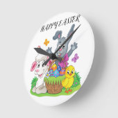 Paaskonijn, lamsvlees en baksteen Acrylklok. Ronde Klok (Hoek)