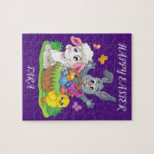 Paaskonijn, lamsvlees en kuikenpuzzels op maat ges legpuzzel (Horizontaal)