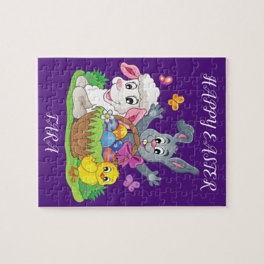 Paaskonijn, lamsvlees en kuikenpuzzels op maat ges legpuzzel (Horizontaal)