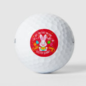 Paaskonijn liefhebber cadeaus golfballen (Voorkant)