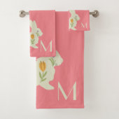 Paaskonijn met bloemen - voeg monogram toe bad handdoek (Insitu)