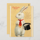 paaskonijn met een hoge hoed briefkaart (Voorkant / Achterkant)