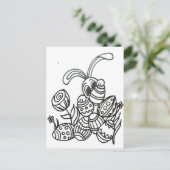 Paaskonijn met eieren briefkaart (Staand voorkant)