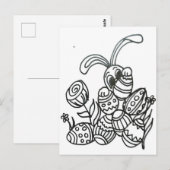 Paaskonijn met eieren briefkaart (Voorkant / Achterkant)