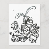 Paaskonijn met eieren briefkaart (Voorkant)