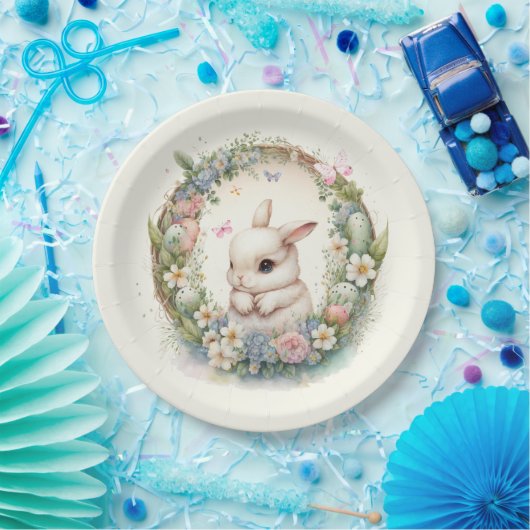Paaskonijn met feestdag papieren bordje (Feest)