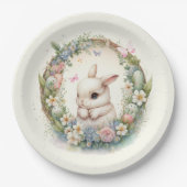 Paaskonijn met feestdag papieren bordje (Voorkant)
