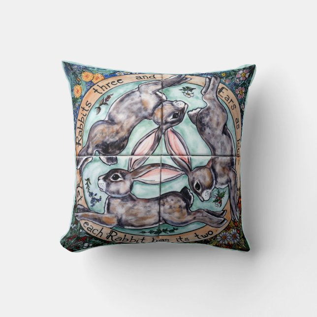  paaskonijn met harige Trio Spring Kussen (Voorkant)