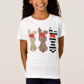 Paaskonijn met leopard Trio Girls T-shirt (Voorkant)
