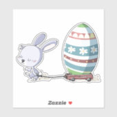 paaskonijn met paaseieren in rolley sticker (Vel)