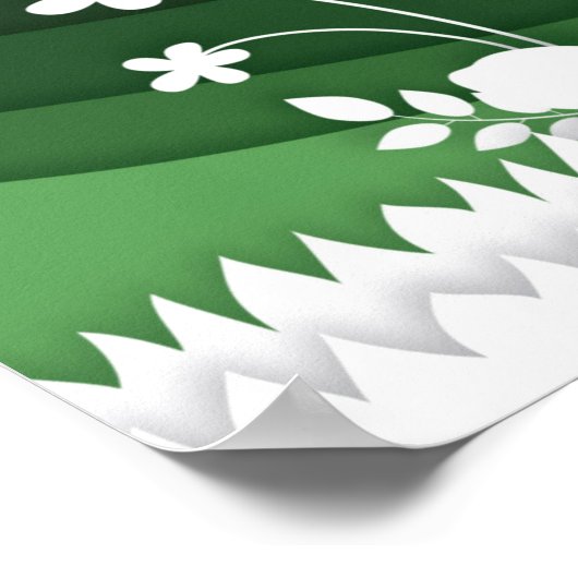 Paaskonijn op de natuur van het weidegroen rode vo poster (Hoek)