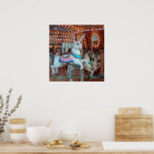 Paaskonijn op Merry-Go-Round Poster (Keuken)