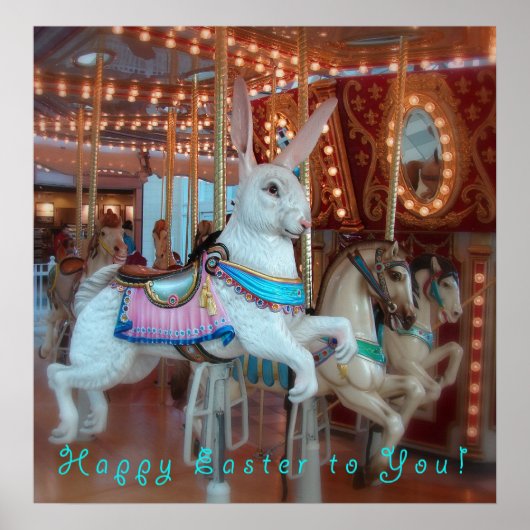 Paaskonijn op Merry-Go-Round Poster (Voorkant)