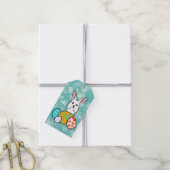 Paaskonijn op paaseieren cadeaulabel (Met Touw)