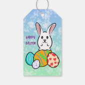 Paaskonijn op paaseieren cadeaulabel (Achterkant)