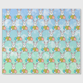 Paaskonijn op paaseieren cadeaupapier (Vlak)