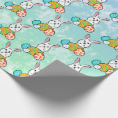 Paaskonijn op paaseieren cadeaupapier (Hoek)