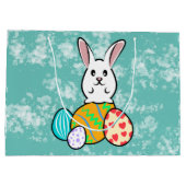 Paaskonijn op paaseieren groot cadeauzakje (Achterkant)