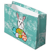 Paaskonijn op paaseieren groot cadeauzakje (Voorkant Gekanteld)