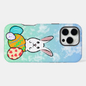 Paaskonijn op paaseieren iPhone hoesje (Achterkant horizontaal)