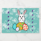 Paaskonijn op paaseieren likeurfles etiket (Enkel label)