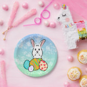 Paaskonijn op paaseieren papieren bordje (Feest)