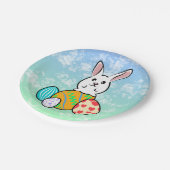 Paaskonijn op paaseieren papieren bordje (Gekanteld)