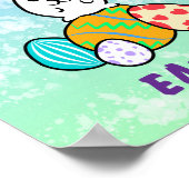 Paaskonijn op paaseieren poster (Hoek)