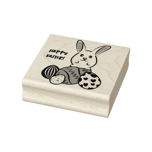Paaskonijn op paaseieren rubberstempel (Stempel)