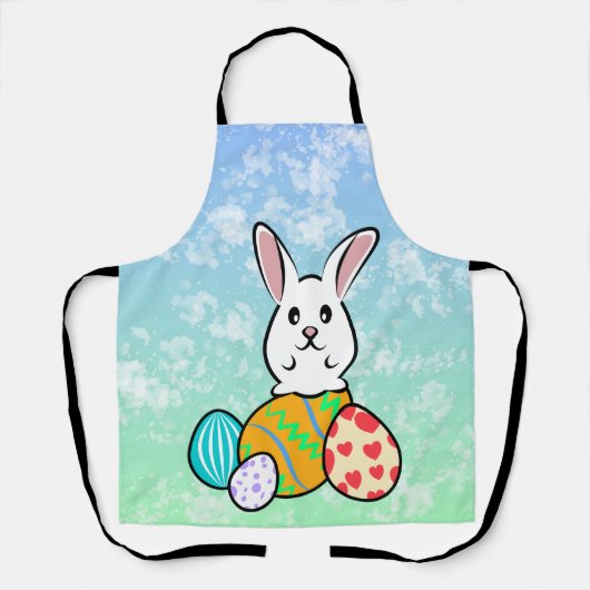 Paaskonijn op paaseieren schort (Voorkant)