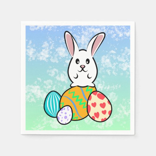 Paaskonijn op paaseieren servet (Voorkant)