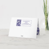 Paaskonijn Paisley Blauw & Wit Uniek Konijn Feestdagen Kaart (Achterkant)