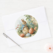 Paaskonijn Ronde Sticker (Envelop)