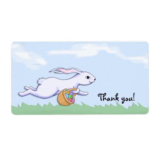 Paaskonijn Run Dank u Party Favor Gift Label (Voorkant)