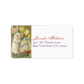  paaskonijn schilder eieradreslabel etiket (Voorkant)