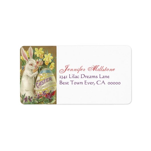 paaskonijn schilder eieradreslabel etiket (Voorkant)