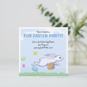 Paaskonijn Uitnodiging Paasfeest (Staand voorkant)