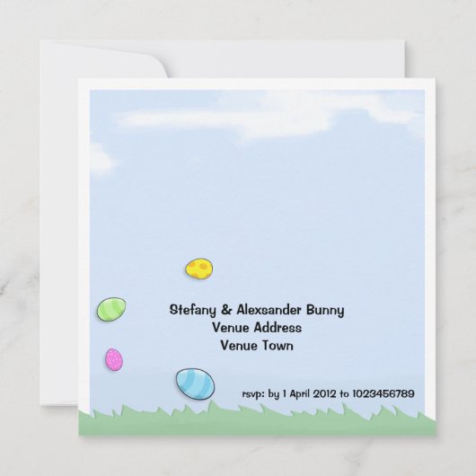 Paaskonijn Uitnodiging Paasfeest (Achterkant)