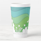 Paaskonijn, verborgen eitjes in de lente natuur latte mok (Voorkant)