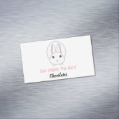 Paaskonijn wacht op chocolade magnetisch visitekaartje (Voorbeeld)