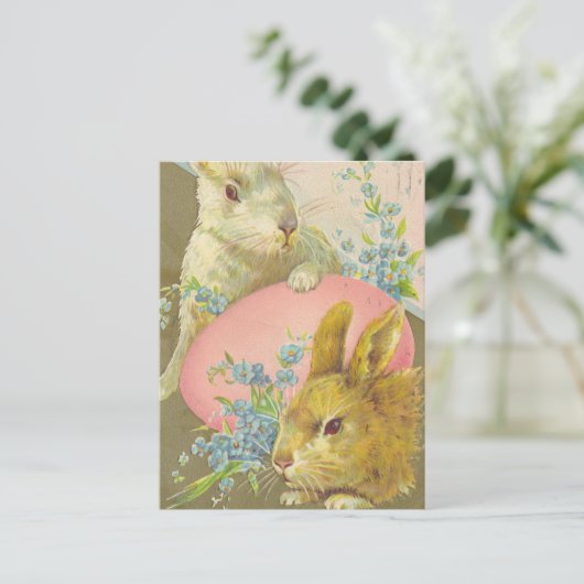  paaskonijnen briefkaart (Staand voorkant)