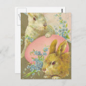  paaskonijnen briefkaart (Voorkant / Achterkant)