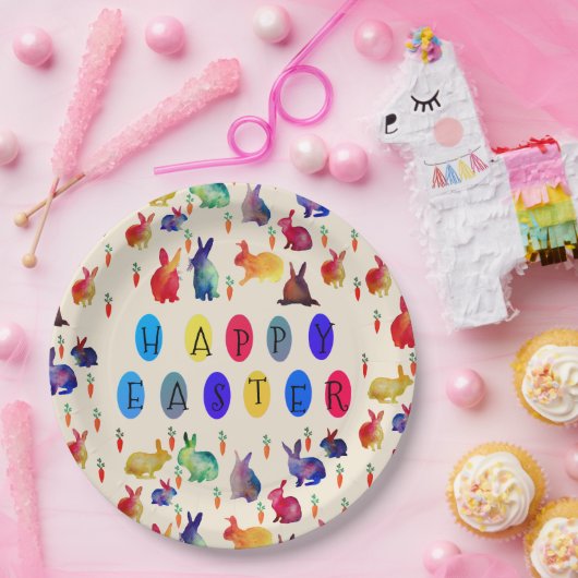 Paaskonijnen Custom Paper Borden 9 in Papieren Bordje (Feest)