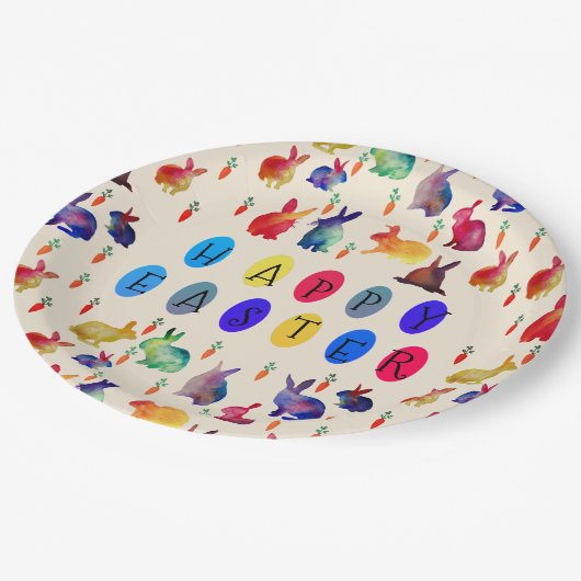 Paaskonijnen Custom Paper Borden 9 in Papieren Bordje (Gekanteld)